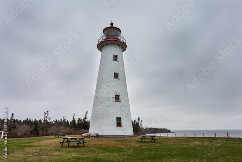 Point Prim Light house, Northumberland Strait, Belfast, Prince Edward Islands. Built in 1845, a National Heritage site, is the first and oldest lighthouse in PEI. 