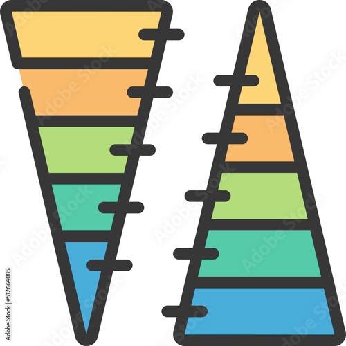 Double Pyramid Charts Icon