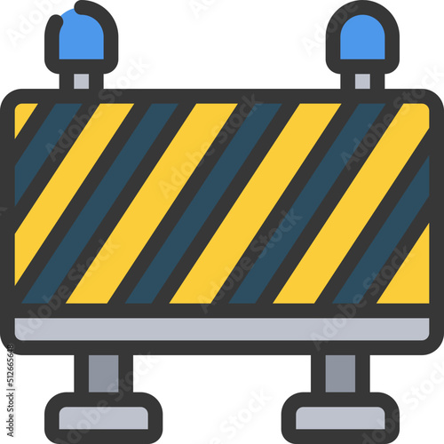 Road Works Barrier Icon