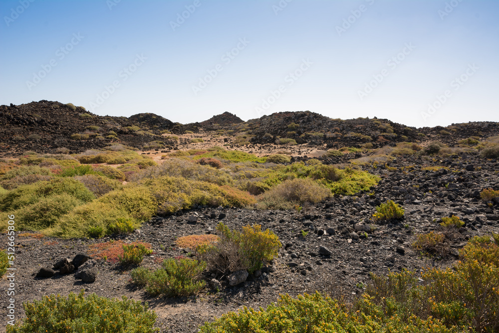 Lobos Island, a largely unhabited volcanic island off the coast of Corralejo, Fuerteventura