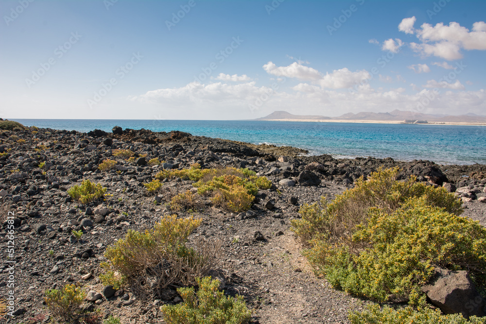 Lobos Island, a largely unhabited volcanic island off the coast of Corralejo, Fuerteventura
