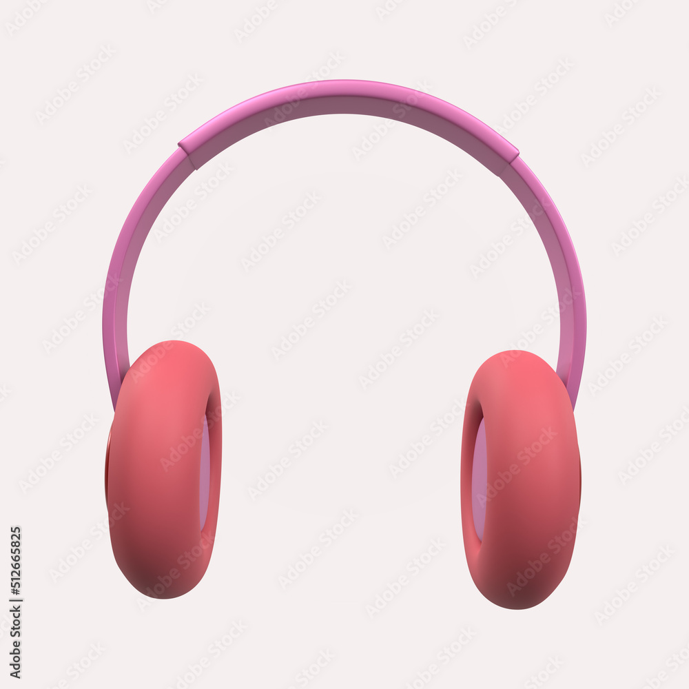 Headphone Sound 3D render Icon Headphone Sound 3D render Icon