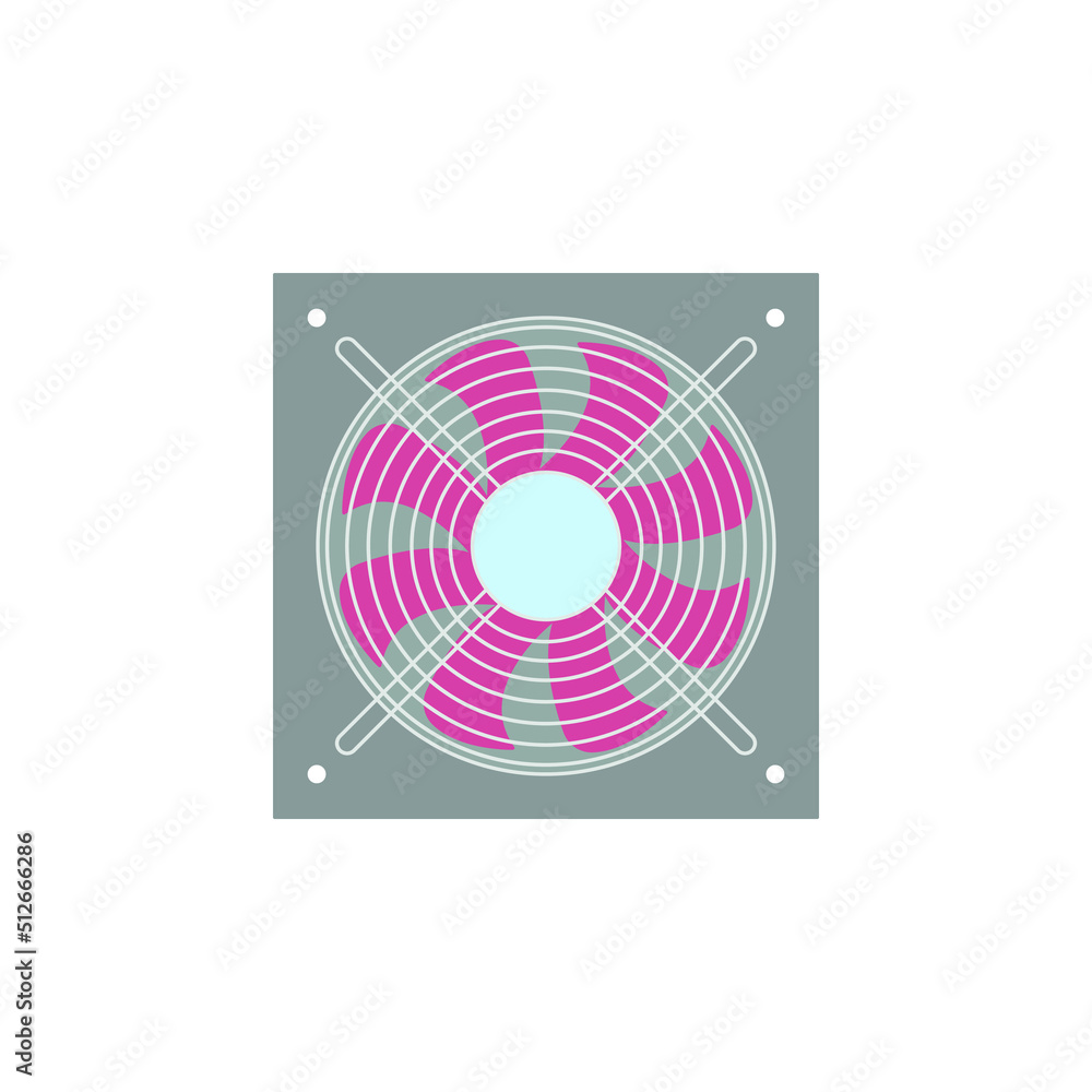 Exhaust fan icon. Ventilator symbol. Flat design style. Exhaust fan
