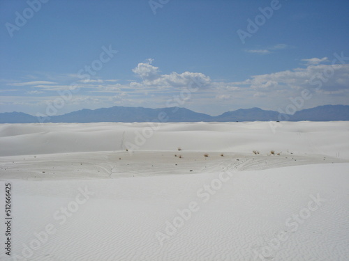 White desert with mountains 