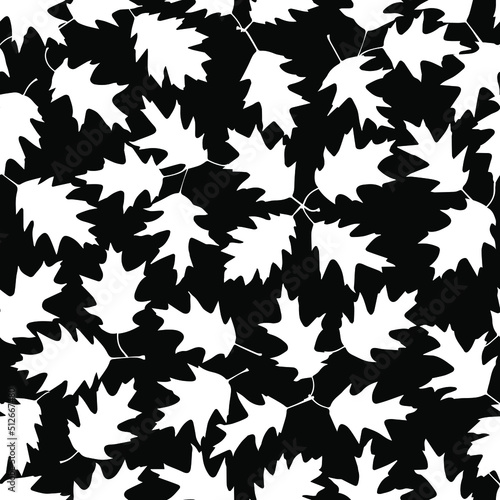 Vector seamless pattern with illustration of autumn leaves