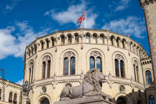 Norwegian Parliament Stortinget in Oslo, Norway photo