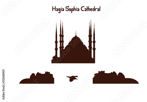 Hagia Sophia BACKGROUND SILHOUETTE FOR SITE, BOOKLET, DESIGN, COVER MODEL