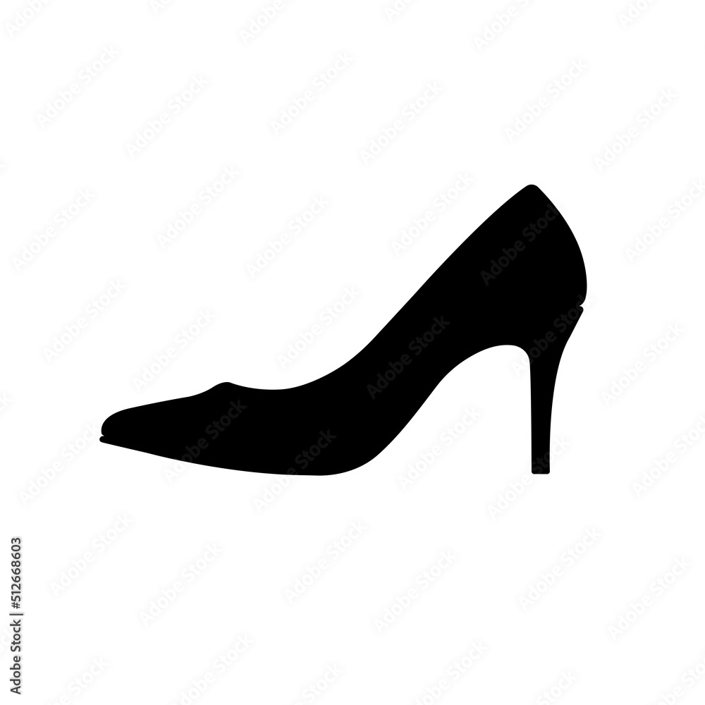 High Heels Silhouette. Black and White Icon Design Element on Isolated White Background High Heels Silhouette. Black and White Icon Design Element on Isolated White Background