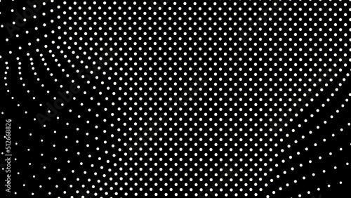 Dome-shaped protrusion part seine by stretching mesh for the illusion three-dimensional deformation of the surface. Screen media video trippy. Mesh LCD display. Scale size different hole space.
