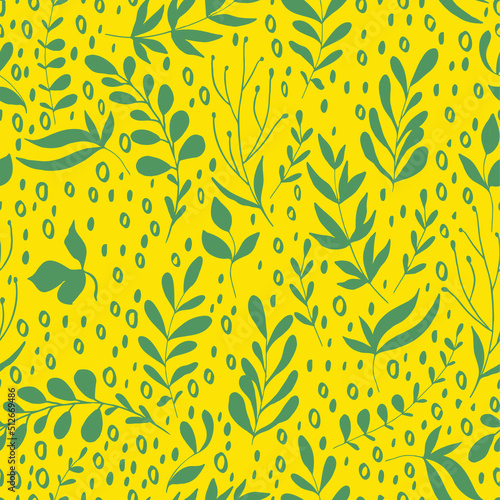 Vector seamless pattern with leaves illustration