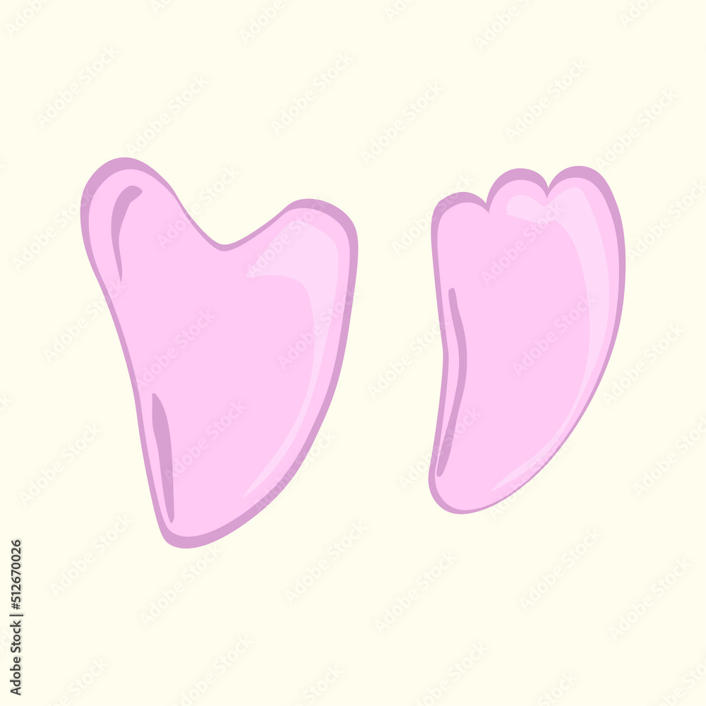 Pink jade stone for gua sha face massage. with face care, love yourself Pink jade stone for gua sha face massage. with face care, love yourself