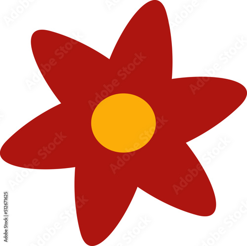 Little Burgundy Daisy Illustration