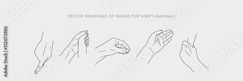 Vector drawings of hands for User's manual