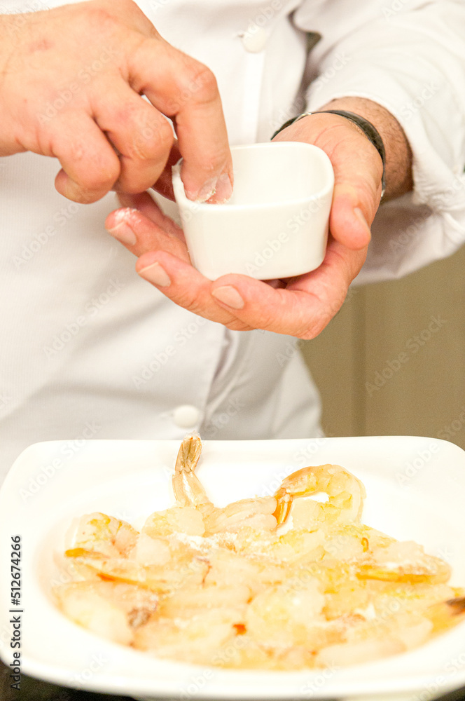 .Haute cuisine dishes being prepared by the Chef. .Haute cuisine dishes being prepared by the Chef.