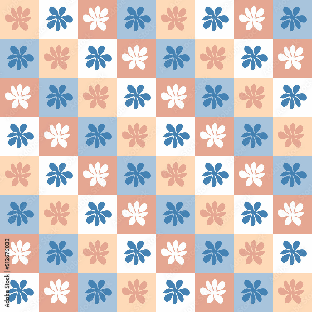 Summer seamless pattern with abstract flowers in hippie aesthetic style. Floral print for T-shirt, poster, fabric, textile. Hand drawn vector illustration for decor and design. Summer seamless pattern with abstract flowers in hippie aesthetic style. Floral print for T-shirt, poster, fabric, textile. Hand drawn vector illustration for decor and design.