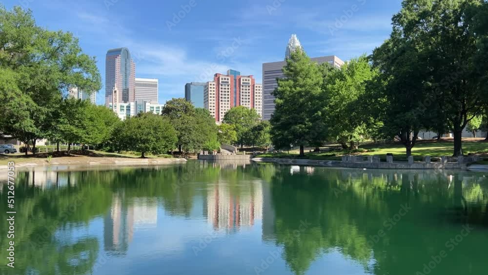Charlotte, NC skyline cityscape on a clear summer day from Marshall Park Charlotte, NC skyline cityscape on a clear summer day from Marshall Park