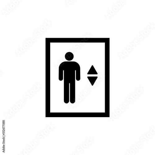 Elevator lift vector icon. Elevator sign entrance building office, lift level