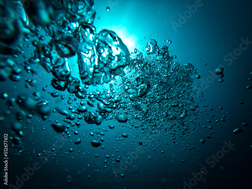 Fototapeta Bubbles in blue water