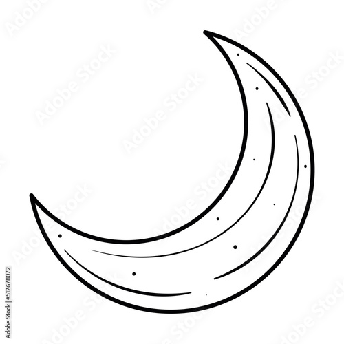 Isolated outline of a moon satellite icon Vector