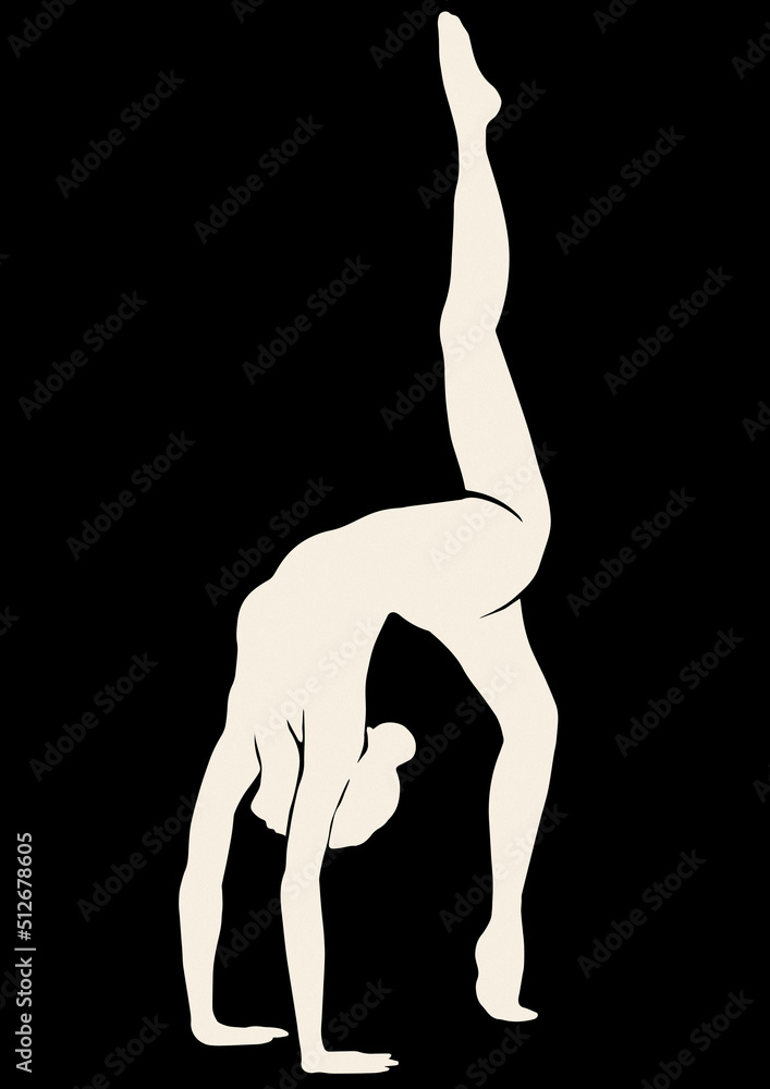 Yoga pose white woman silhouette on the black isolated background. Yoga pose white woman silhouette on the black isolated background.