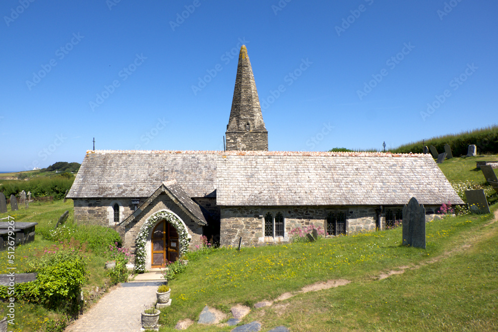 Trebetherick Cornwall England 06 22 2022 St Enodoc Church Trebetherick Cornwall England 06 22 2022 St Enodoc Church
