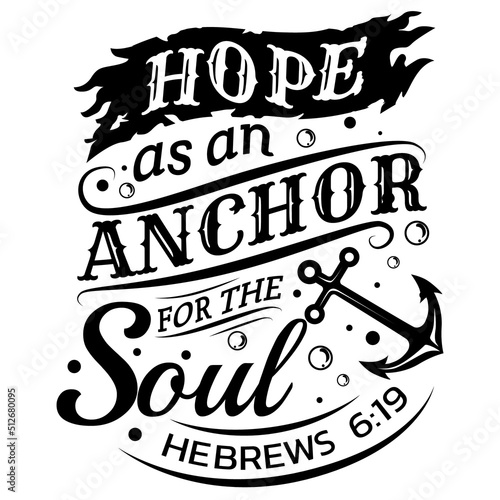 Hope as an anchor for the soul illustration