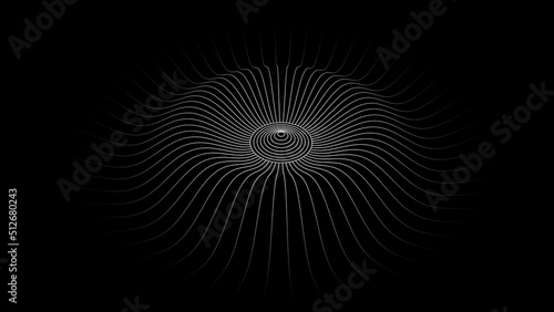 Internet connection network on a black background. The concept of big data. The wave effect of the web. The effect of particle oscillation. Vector illustration.