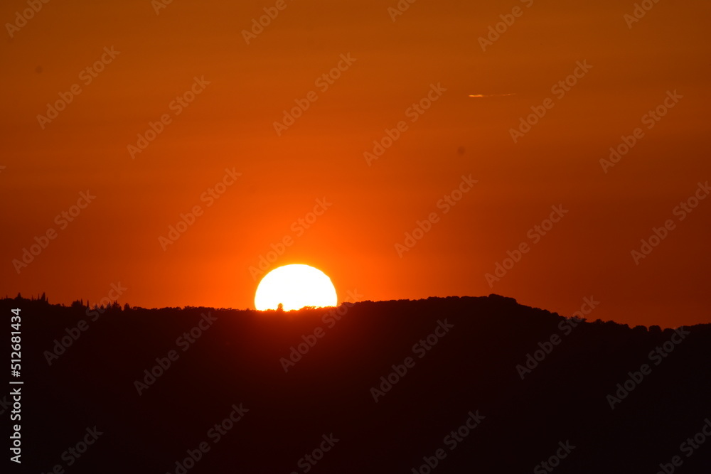 summer sunset from Agioi douloi village in Kerkyra, Greece