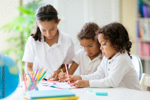 Kids back to school. Group of children.