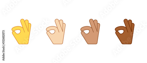 Ok emoji best gesture icon. Hand okay thumbs finger choice vector good sign