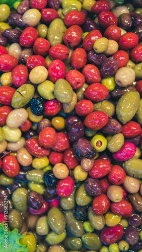 Canvas Print olives market stand rayon istanbul turkey background