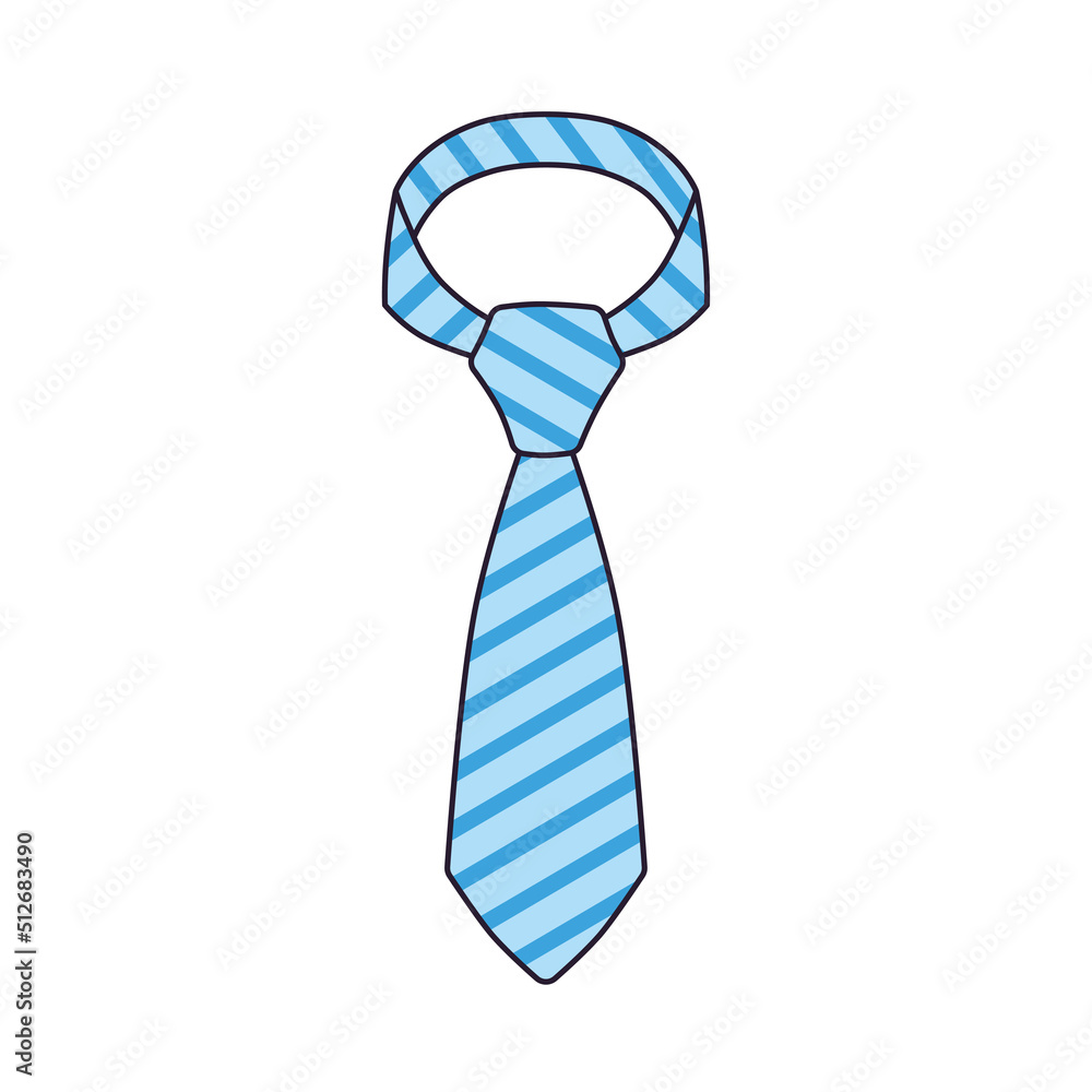 Blue striped neck tie isolated vector Blue striped neck tie isolated vector