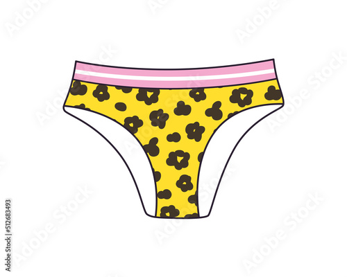 Fashionable woman lingerie panties with leopard skin fur camouflage pattern isolated vector
