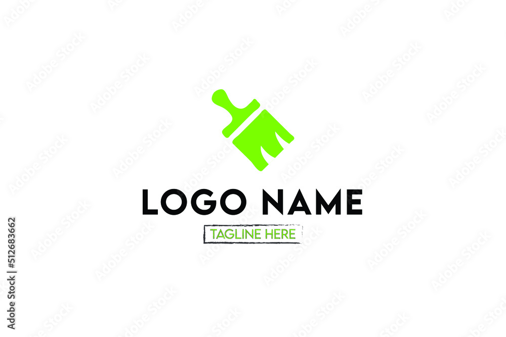 Paint Service Company logo with brush combined shape. Modern colourful logo for house painting company Paint Service Company logo with brush combined shape. Modern colourful logo for house painting company