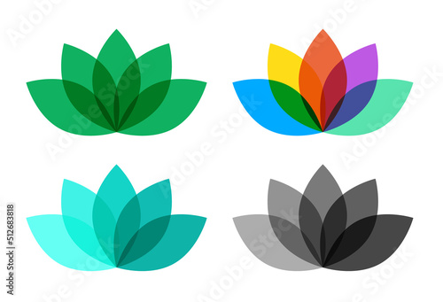 Lotos flower calm pictogram icon. Lotus logo cartoon illustration symbol shape vector