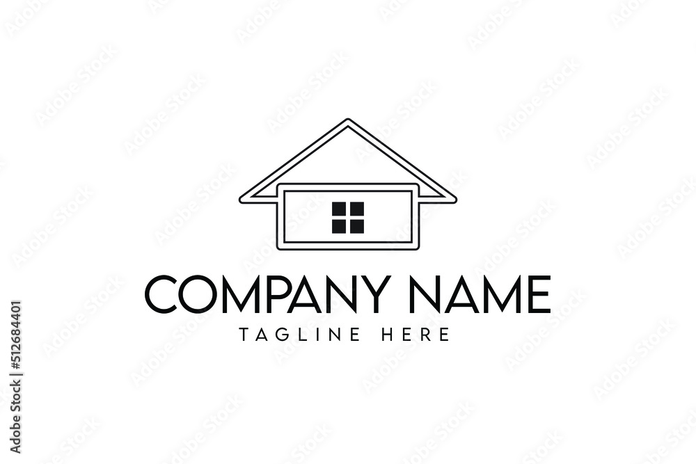 Real state company logo with home combined shape vector template. Home icon logo design Real state company logo with home combined shape vector template. Home icon logo design