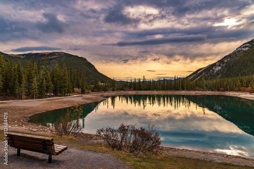 Wallpaper Mural Cloudy Sunrise Over A Mountain Park Lake Torontodigital.ca