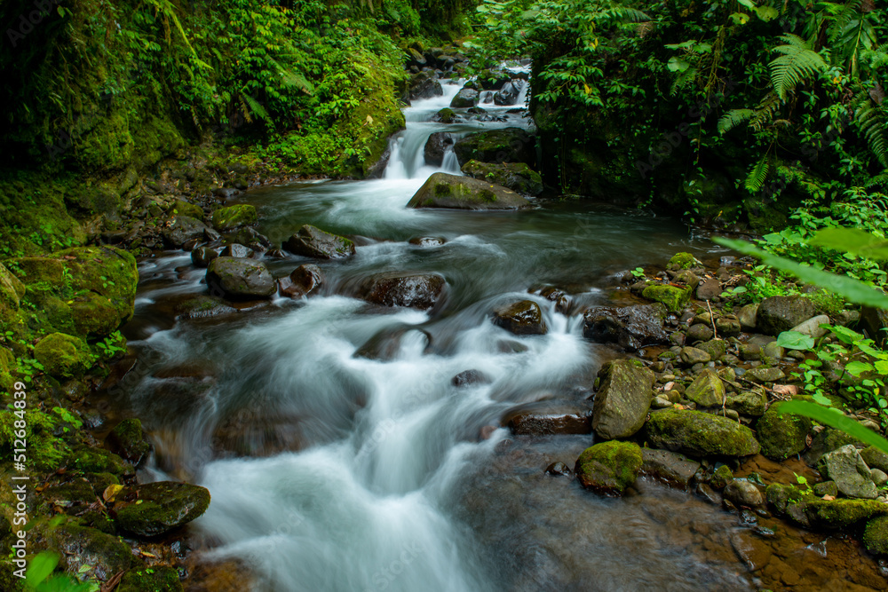 Waterfalls in the Costa Rican rainforest.