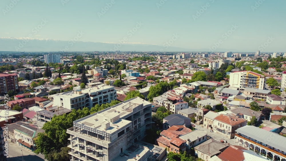 ascending view of the ancient town Kutaisi in Georgia. High quality photo