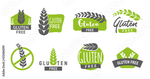 Gluten free logo icon celiac symbol vector diet allergy plant food label natural eco gluten free product design