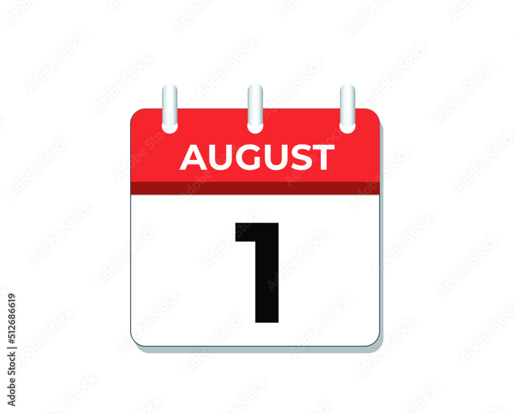 August, 1st calendar icon vector, concept of schedule, business and tasks
August, 1st calendar icon vector, concept of schedule, business and tasks