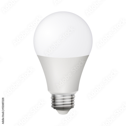 Led bulb lamp isolated vector light eco. Led lightbulb energy save white