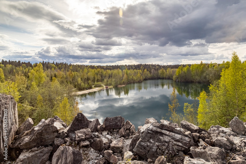 Flooded marble quarry in the Ruskeala Mountain Park in Karelia.