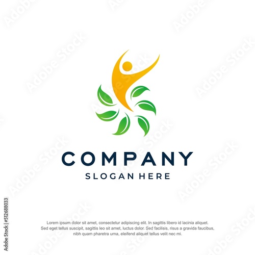 human yoga logo premium vector