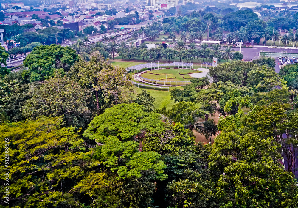 Tropical forest in the middle of the city, Jakarta, Indonesia
In addition to adding to the aesthetics of urban forests, it is also able to reduce air pollution
