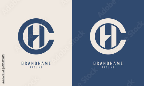 Minimalist and Elegant CH Or HC Monogram Logo Design, Vector Template