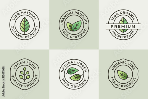Simple badge for natural and organic label product