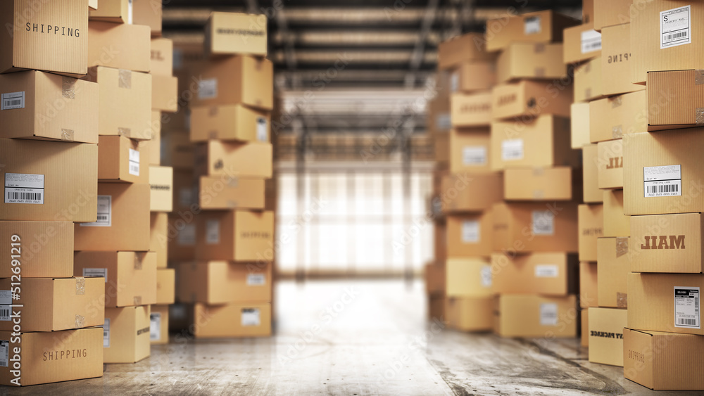 Stack of cardboard boxes. 3d illustration Stack of cardboard boxes. 3d illustration