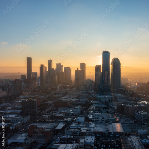 Queens at sunrise Aerial view