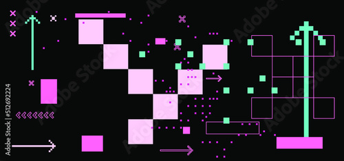 Abstract background with datamoshing and pixelization effects.